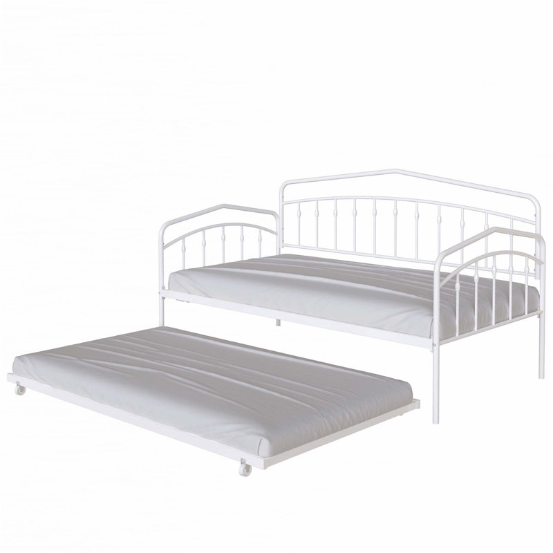 Fox twin daybed with twin trundle, White