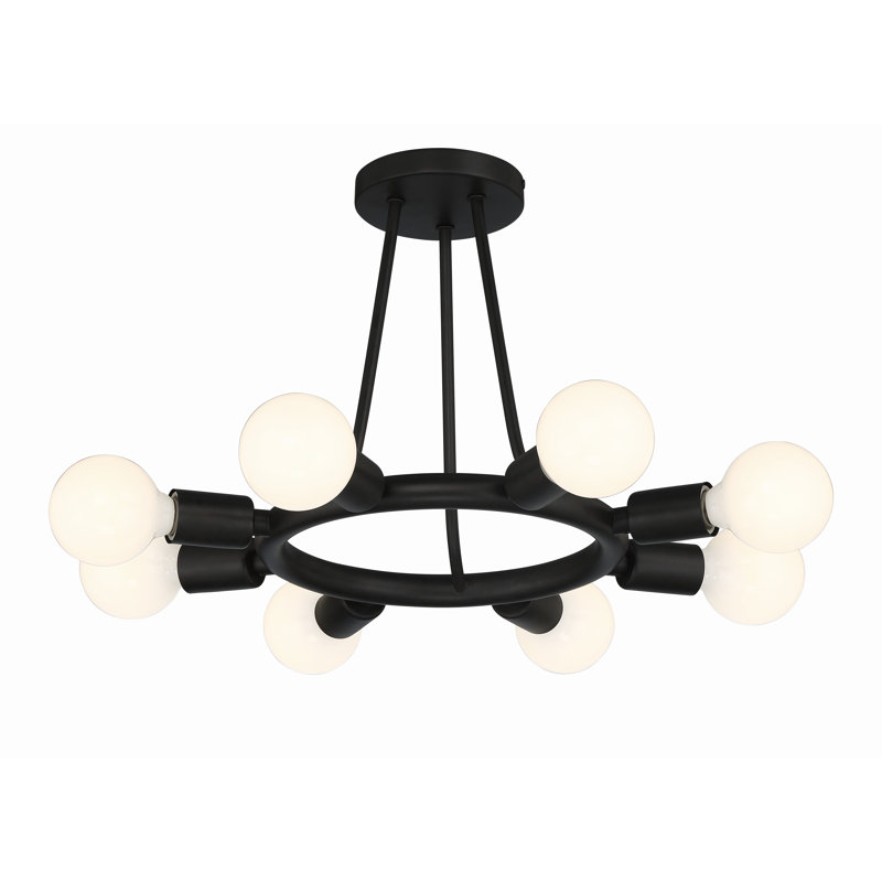 Plafonnier noir 8 lumières Riane