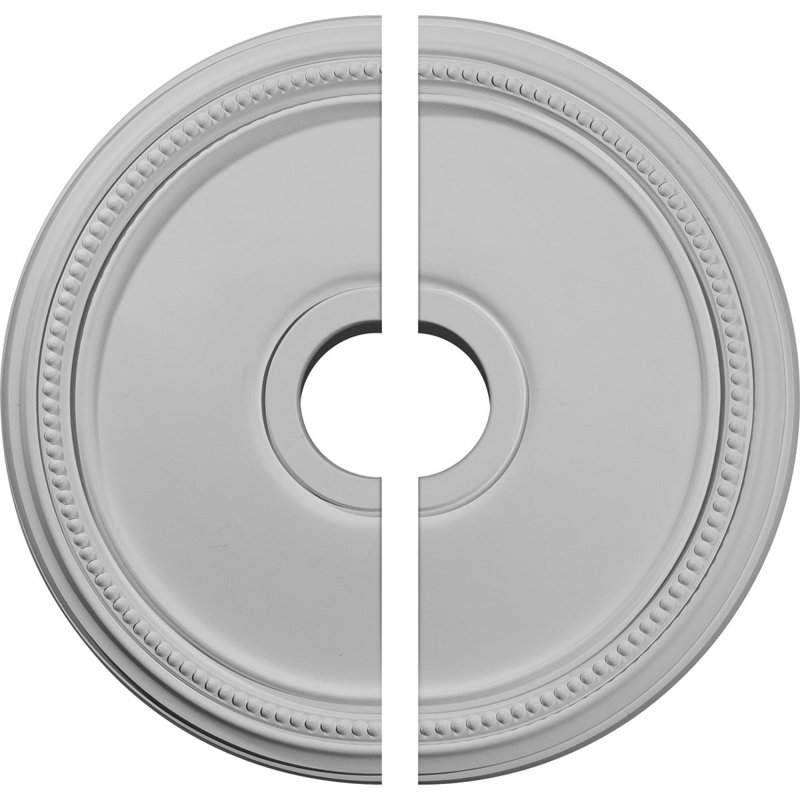 Primed White Polyurethane Split Ceiling Medallion, 18" Diameter