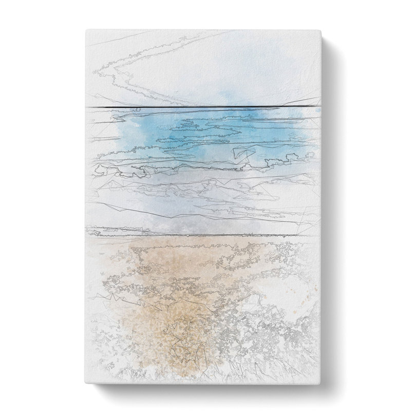 Upon a Beach in Tarragona Spain - Wrapped Canvas Drawing - Wrapped Canvas, 50cm H x 35cm W x 3cm D