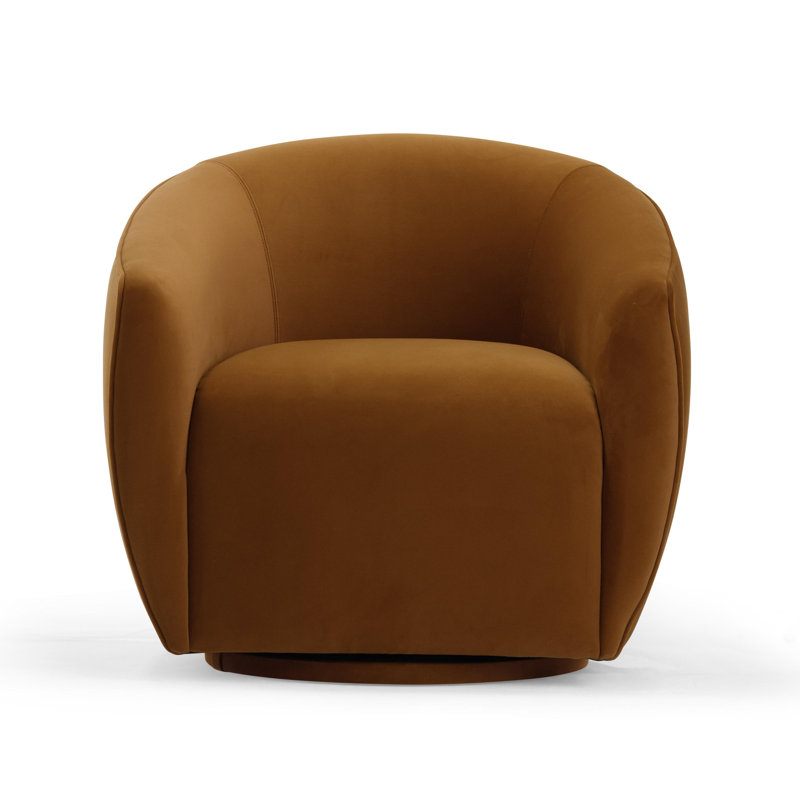 Velvet Swivel Chair, Cognac