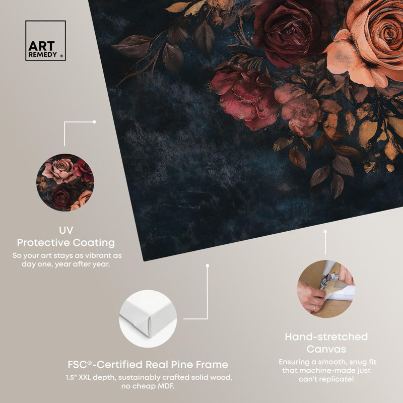 «Gothic Blossom Glow II» par Art Remedy, H 24 po x l 20 po, Toile tendue
