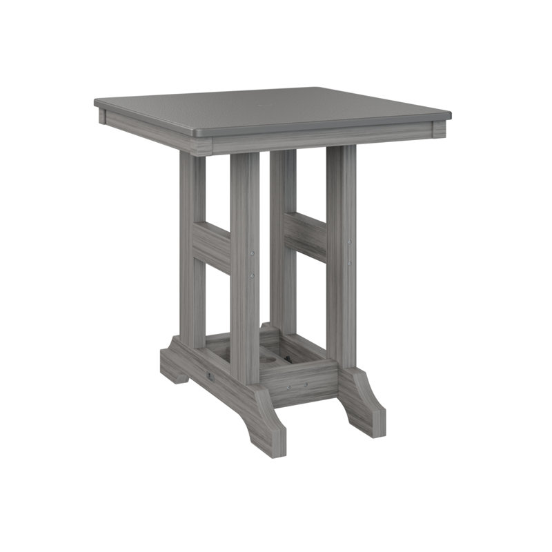 Table de bar carrée 28 po Berlin Gardens Garden Classic, H 39,5 po x l 28 po x P 28 po, Acier inoxydable martelé