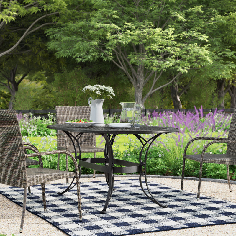 Saoirse Aluminum Dining Table, Black
