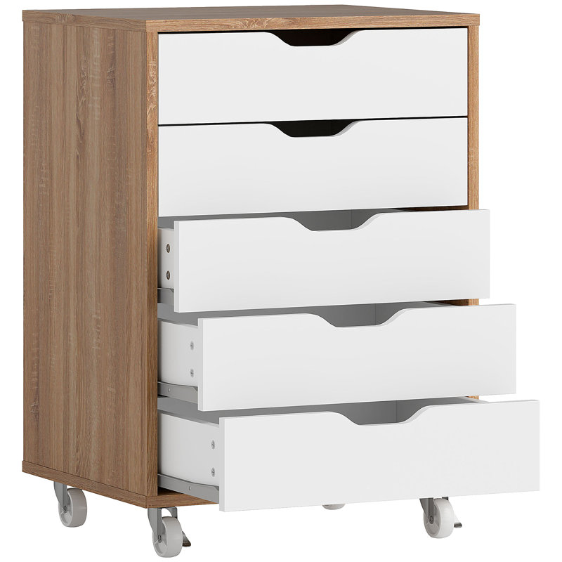 Mahaylia Filing Cabinet, Brown/White, 67.5cm H x 47.5cm L x 39.5cm W