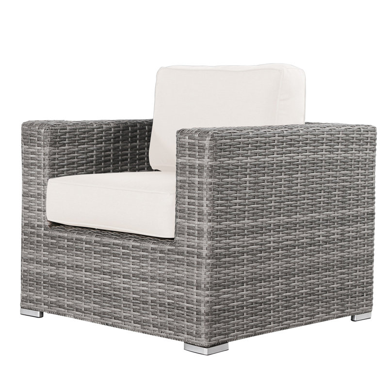 Chaise de patio avec coussins Jaxstin, Toile Sunbrella