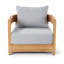 Fauteuil club de patio en teck massif Everlee avec coussins Sunbrella-1314743025