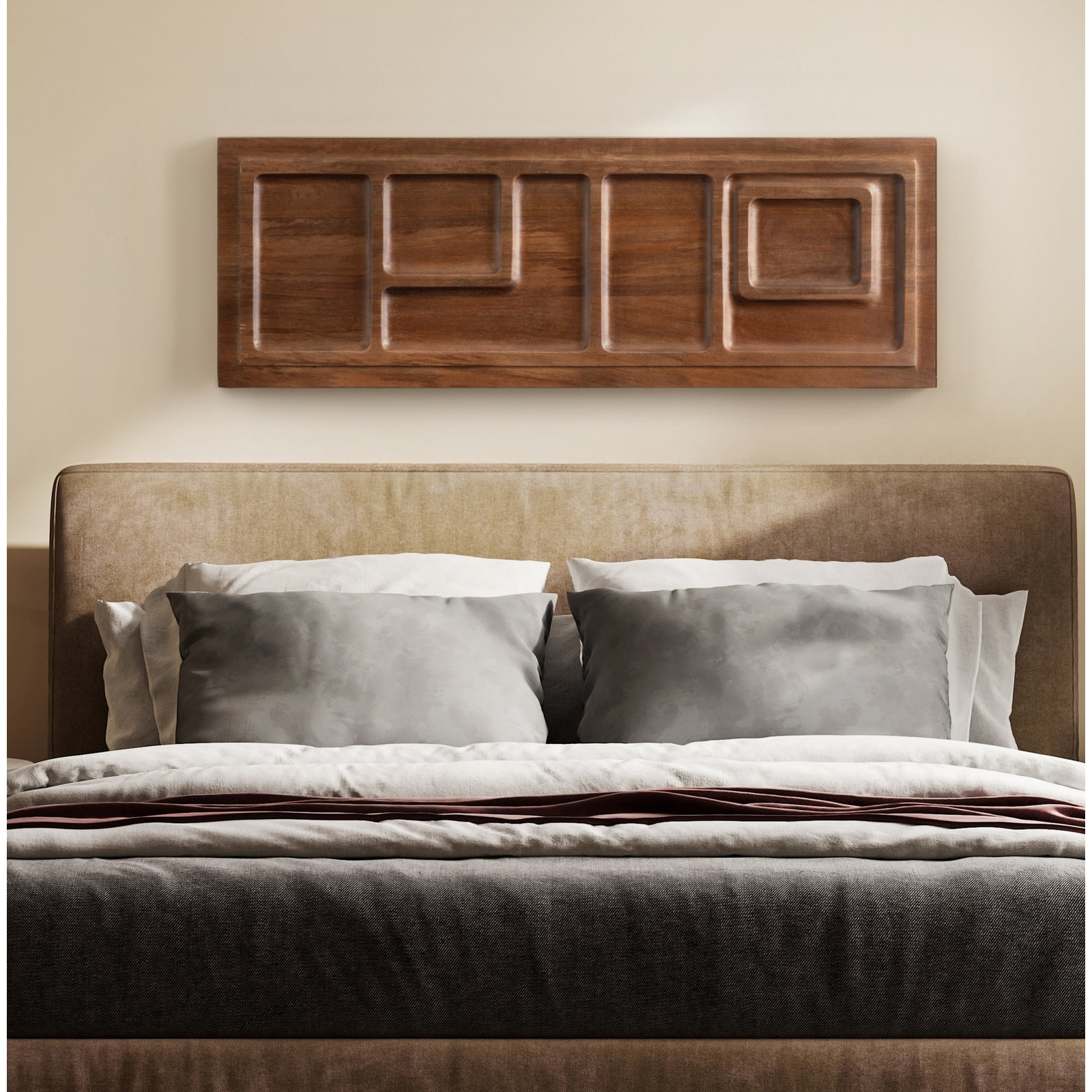 Tala Solid Wood Panel Wall Art Plaque, Brown