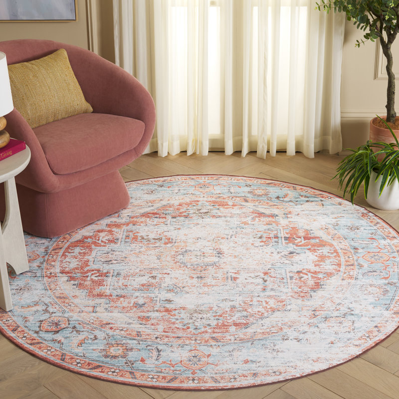 Pembleton Machine Washable Performance Oriental Rug, Round 6'