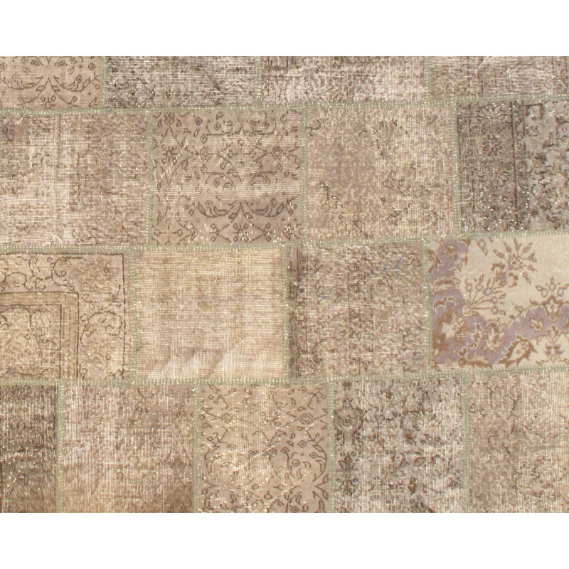 Turkish Wool Geometric Area Rug in Gray