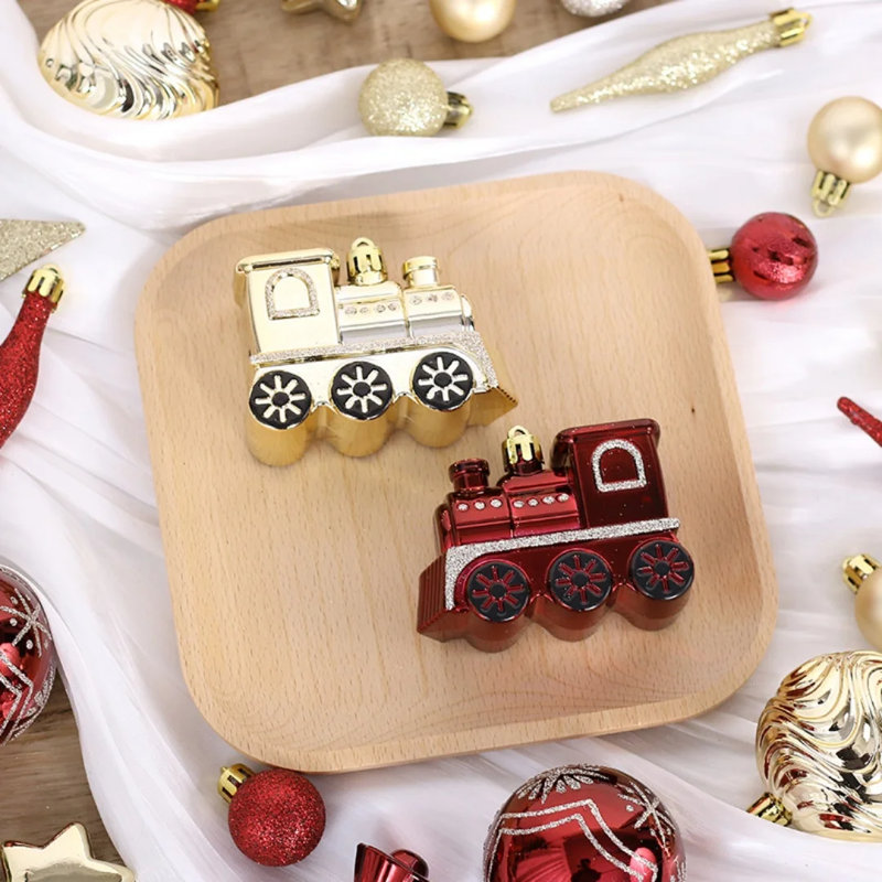 Ensemble de 100 décorations de Noël incassables avec étoile en forme d'arbre - Boules et décorations suspendues assorties