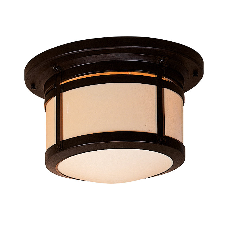 Berkeley 2 - Light Flush Mount, Rain Mist, Antique Copper, 8.5" H x 13.75" W