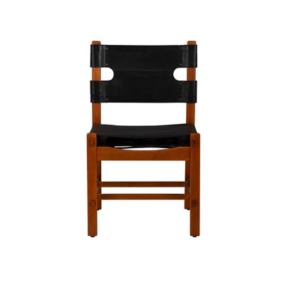 Chaise d'appoint en cuir Hamilton, noir