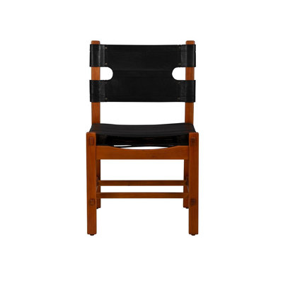 Hamilton Leather Side Chair, Black