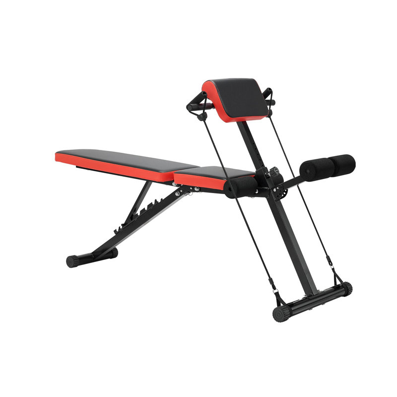 Banc ajustable à dossier romain pour hyperextension - noir / rouge