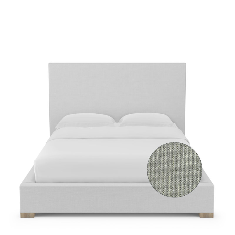 Sloan Upholstered Bed, California King, Pebble Weave Linen Haze, Natural