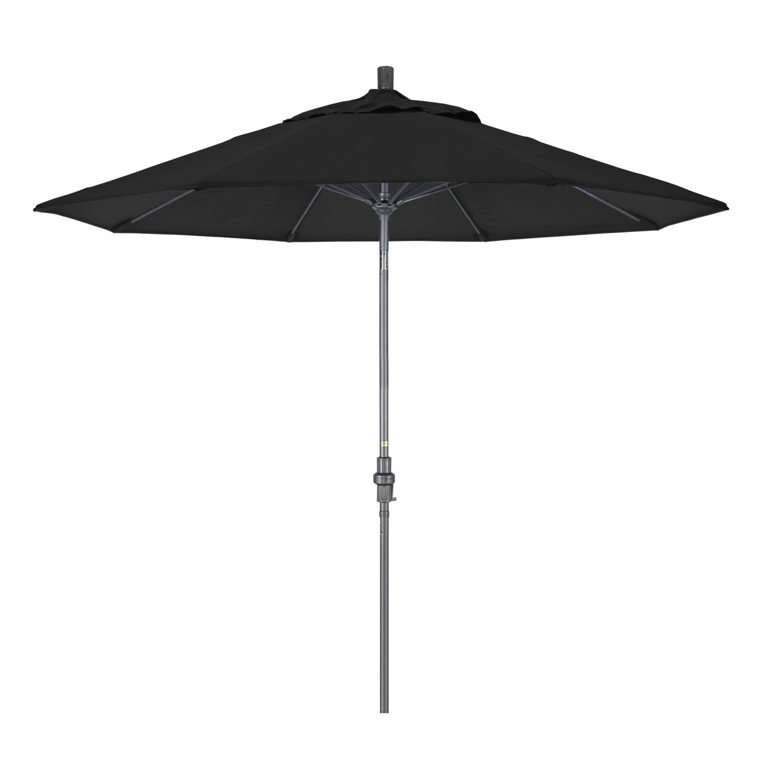 Roverta 9' Market Sunbrella® Umbrella, Canvas Black Sunbrella® Canvas, Silver
