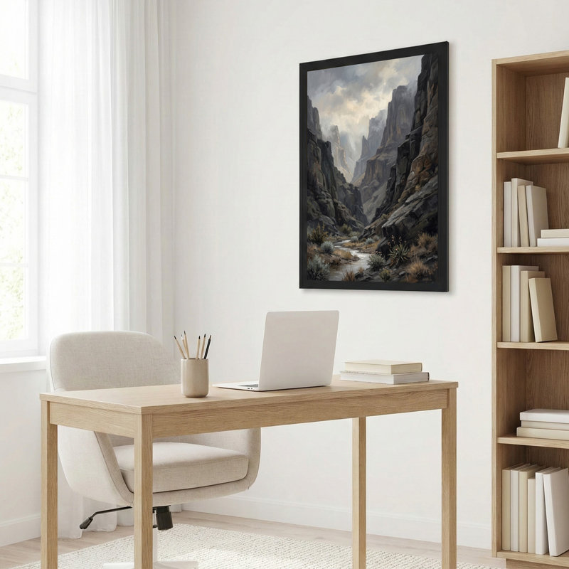 Canyon, couloir entre des falaises rocheuses escarpées, art mural, H 30 po x l 20 po