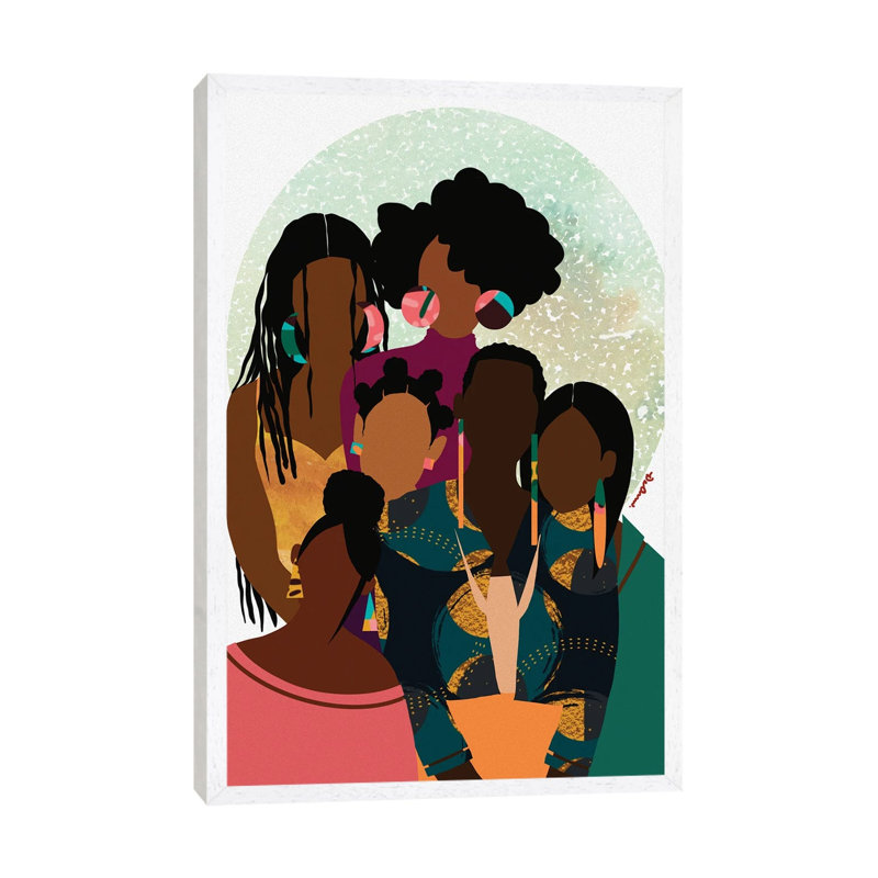 Patch Work by DeeLashee - Print on Canvas, 66.04 cm H x 45.72 cm W, White Framed