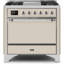 Cuisinière à double combustible 36 pouces avec 6 brûleurs scellés et plaque chauffante ILVE Majestic II Series (porte pleine)-64707956-64707954