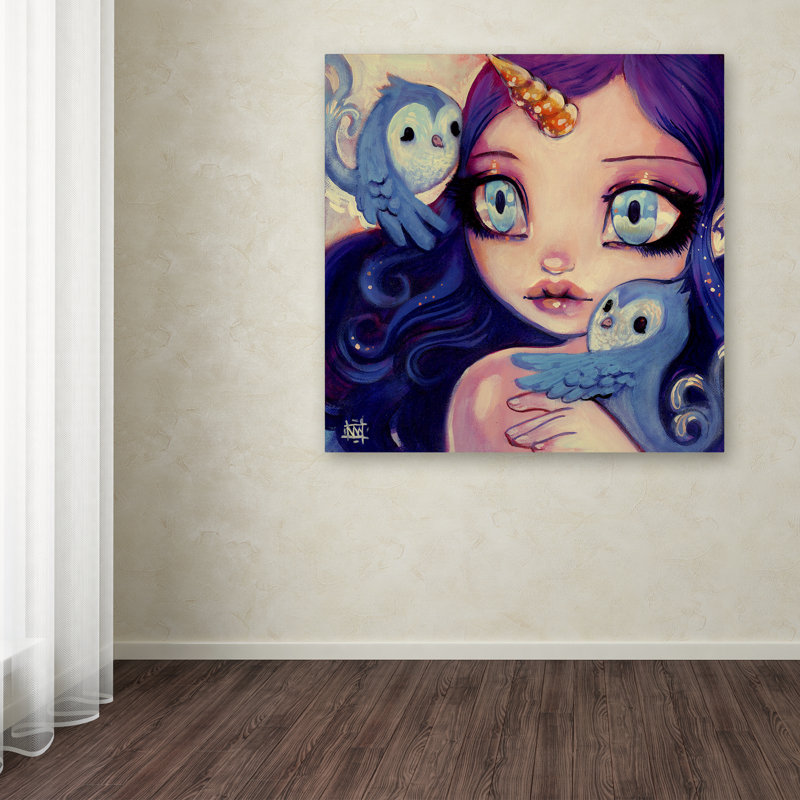 «A Little Birdy Told Me» par Bardot, reproduction d'art sur toile tendue, H 35 po x l 35 po x P 2 po