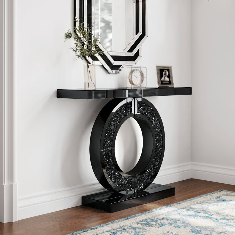 Console à miroir avec accents, Noir