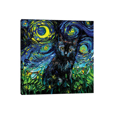 Black Cat Night #3 par AJA trier-reproduction d’art