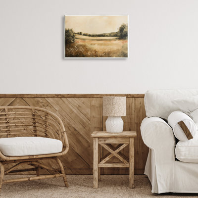 Art mural neutre sur paysage de prairie par Lazar Studio