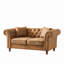 Canapé en tissu 66 po Chesterfield ‌tech, canapé à accoudoirs roulés en tissu de haute technologie, canapé rembourré de style Mid-Century, canapé 2 places pour le salon, le bureau, l’appartement-684564436