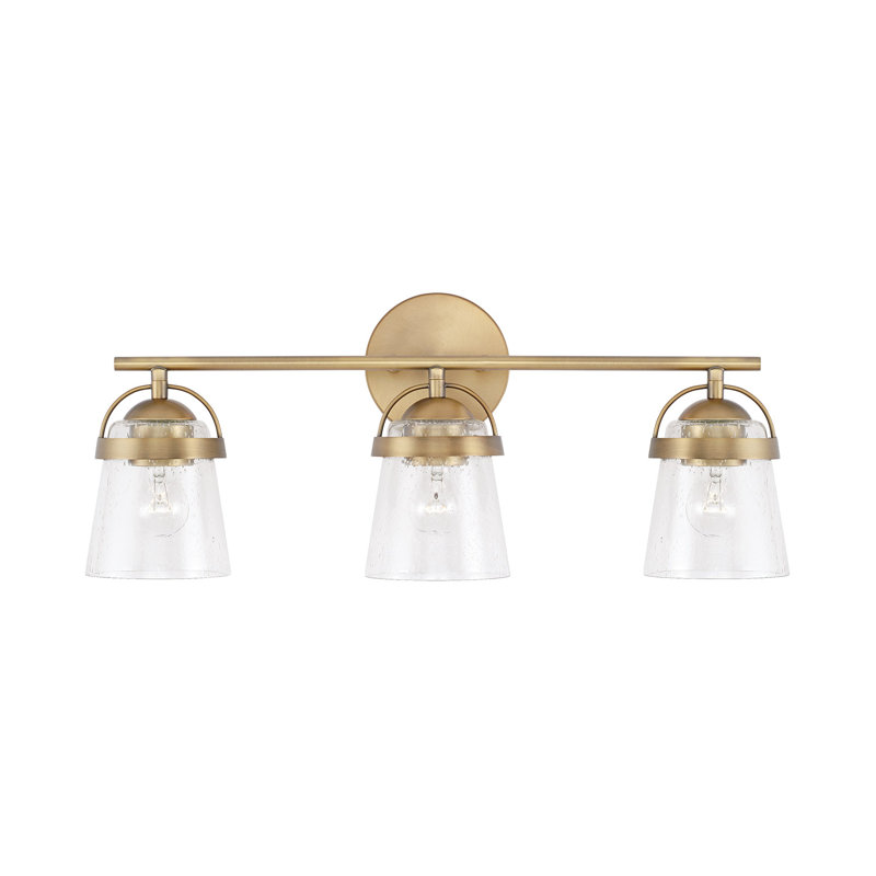 Madison 3 - Light Dimmable Vanity Light, Aged Brass