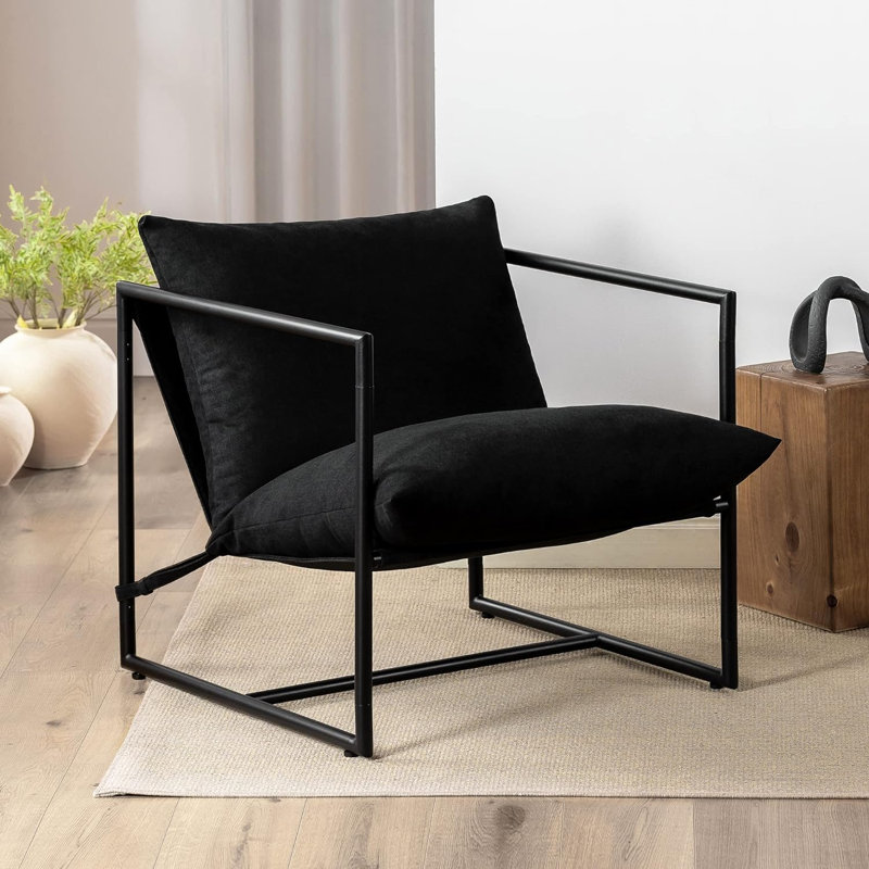 Margrate Upholstered Armchair, Black Polyester