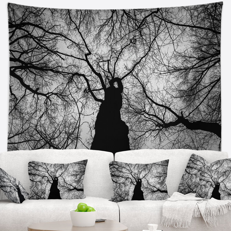 Tapisserie paysage de branches d'hiver, H 32 po x l 39 po