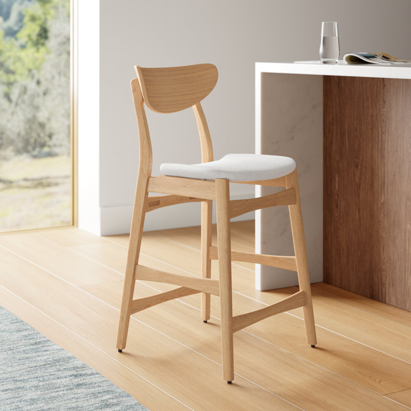 Fitz 24" Counter Stool, Light Beige, Oak