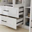 5-Door Wardrobe Armoires with Drawers and Mirror, White