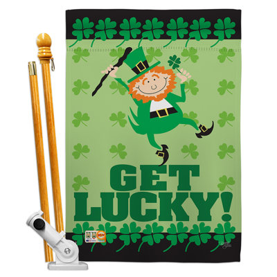 Double Sided 40'' H x 28'' W Polyester St. Patrick's Day Flag Set