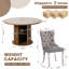 Ensemble de salle à manger 5 pièces pour 4 personnes Modern Glam-1892315706-1892316103