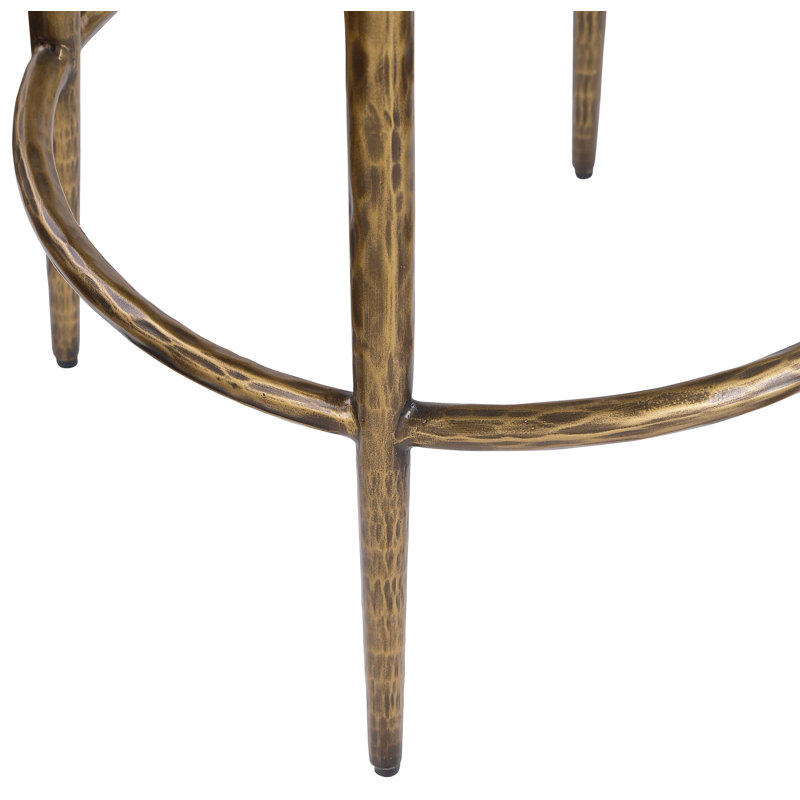 Tabouret de comptoir Ferro Hessle, Blanc, Doré