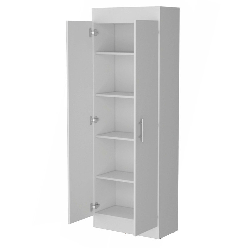 Sideboard, 5-Shelf Storage Pantry Cabinet, White