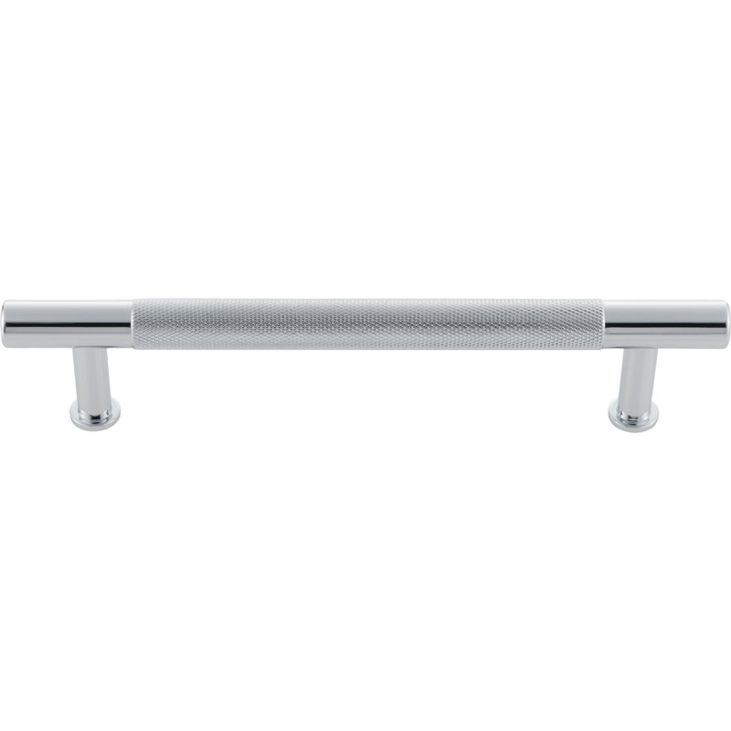 Beliza Knurled Bar Pull, Polished Chrome, 6 5/16"