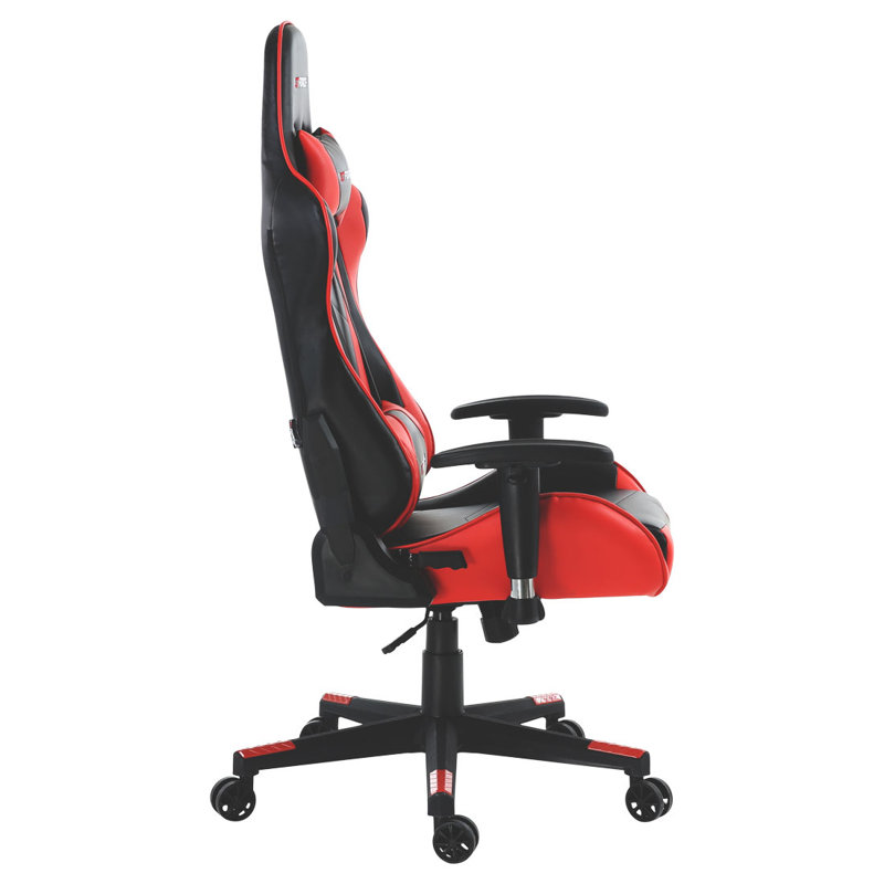 Brayden Studio Forcier Reclining Faux Leather PC & Racing Game Chair, Red/Black