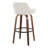 Daniella 30" Contemporary Fixed-Height Barstool With Swivel In Walnut Wood And  Fabric With Round Metal Footrest By Lumisource - Set Of 2-352148499