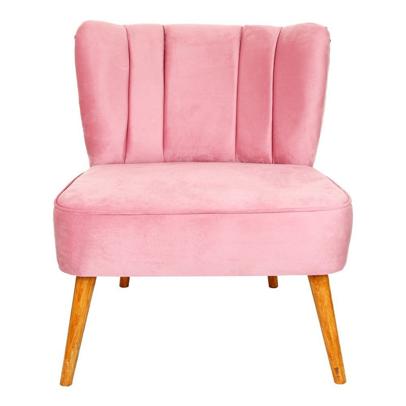 Chaise d'appoint en polyester Cahill, Rose