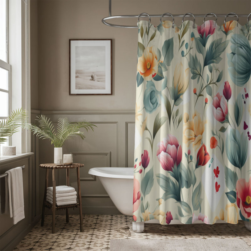 Playful Prints - Rideau de douche Premium, H 74 po x l 71 po