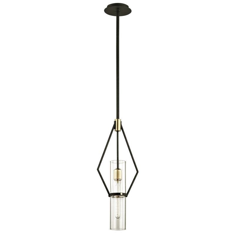 Raef 1 - Light Pendant, 73.25" H x 9.50" W x 9.50" D, Black/Gold