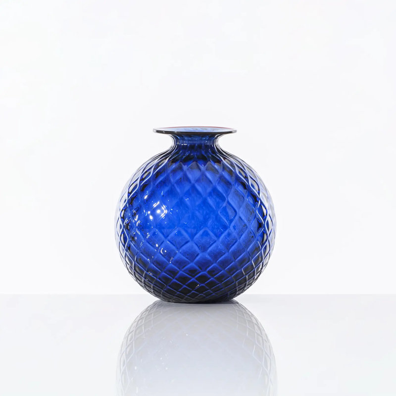 Venini Monofiore Balloton, Blue Marine, 4.92" H x 4.33" W x 4.33" D