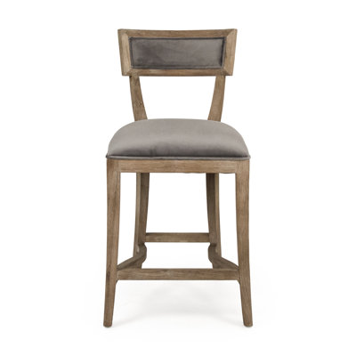 Upholstered Stool with Solid Wood Frame