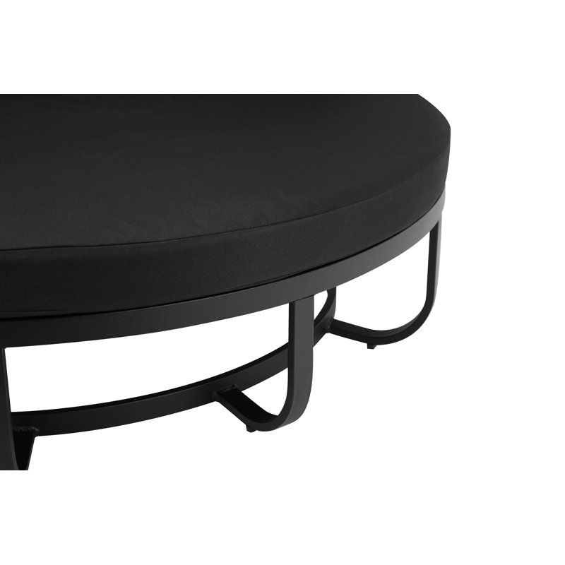 Lit de jour d'extérieur en aluminium avec coussins Pangea Home Aella, Noir