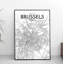 Brussels City Map - No Frame Print-2075865853-2075865799