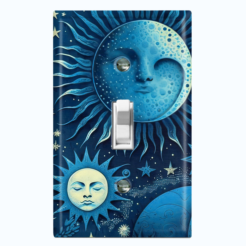 Plaque murale d'interrupteur à bascule Astronomie, Bleu