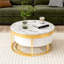 Table basse gigogne 2 pièces Classic Classic avec détails dorés et tiroirs de rangement